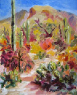 Sabino Morning Light, oil on canvas by Barbara Strelke