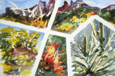 Desert Mosaic, watercolor by Barbara Strelke