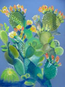 Prickly Pear in Spring, pastel by Barbara Strelke