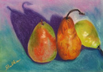 Three Pears, pastel by Barbara Strelke