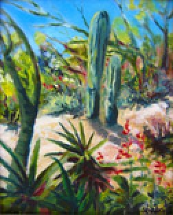 Desert Bounty - Tohono Chul Park, oil on  canvas panel by Barbara Strelke