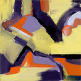 Yellow Gesture 1, oil on canvas, by Barbara Strelke