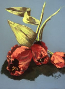 Tulips #1, pastel by Barbara Strelke