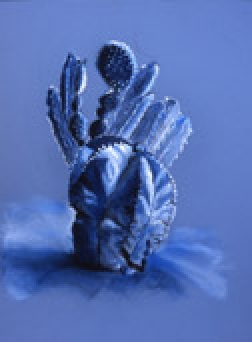 Cactus Garden-Study in Blue, pastel by Barbara Strelke
